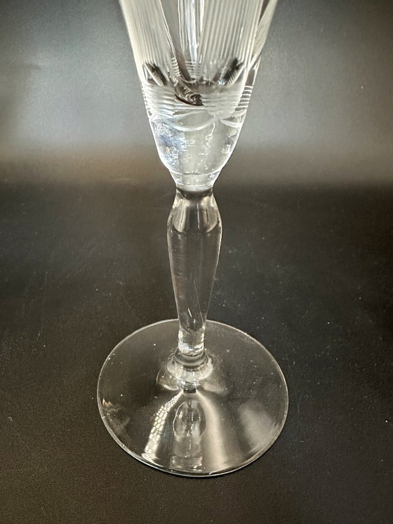 Image 1 of 4 x 1960s champagne glasses, etched design