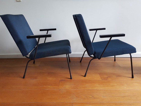 Set di 2 poltrone vintage Gispen 1407 – André Cordemeyer – Metallo, Tessile (photo 4 of 12)