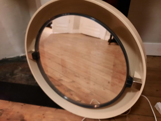 Image 1 of 2 miroirs Allibert avec éclairage intégré, années 1970.