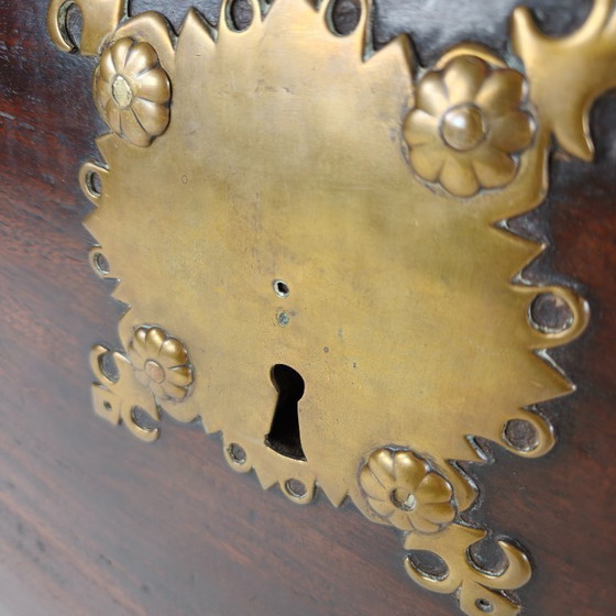 Image 1 of 18th-century Dutch VOC colonial chest with brass fittings