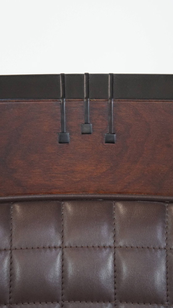 Image 1 of Art Deco Schuitema design fauteuil met donkerbruin leer uit de Decoforma serie met stiksels