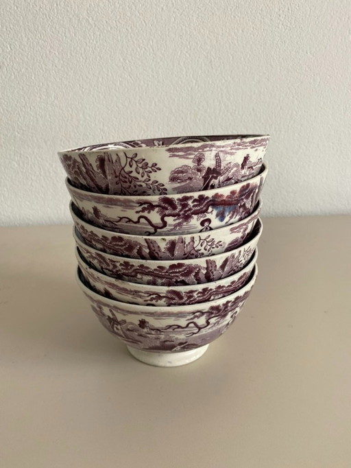 6 bowls by Petrus Regout, Maastricht, Cleaner