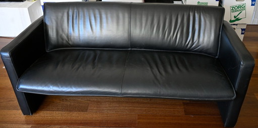 Sofá de 2 1/2 plazas Leolux Fiabo de cuero negro