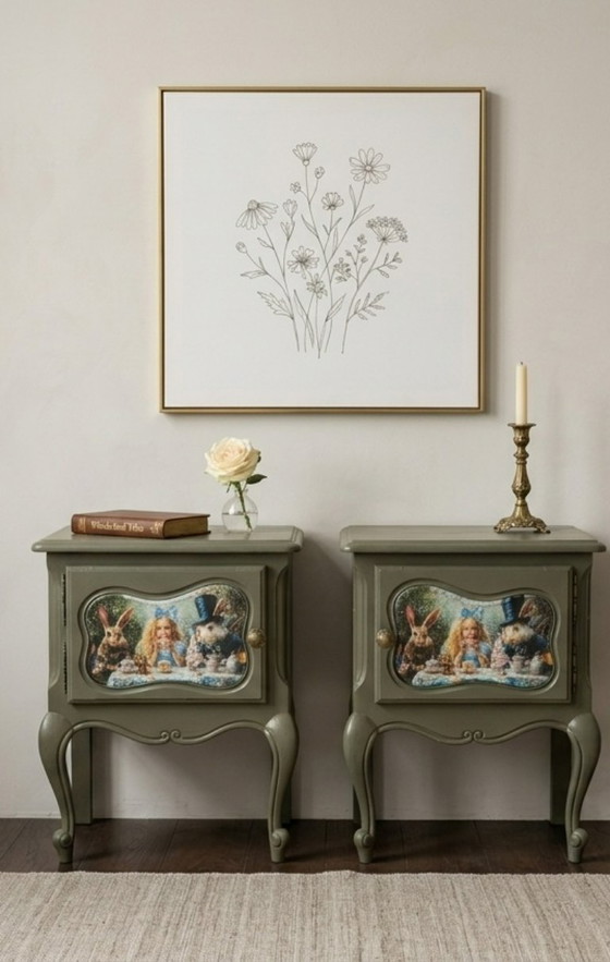 Image 1 of **Whimsical Wonderland Bedside Cabinets – Exclusive Design**
