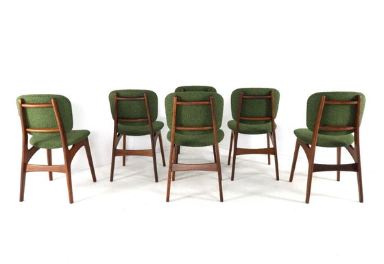 Image 1 of Set van 6 Nederlandse eetkamerstoelen stoelen vintage gestoffeerd