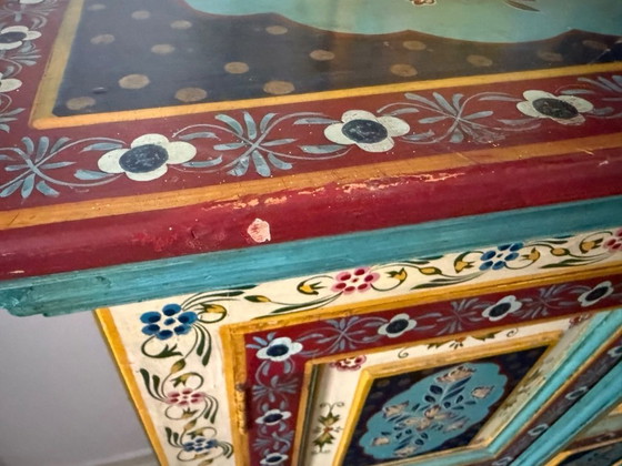 Image 1 of Hand-painted wooden cabinet from India