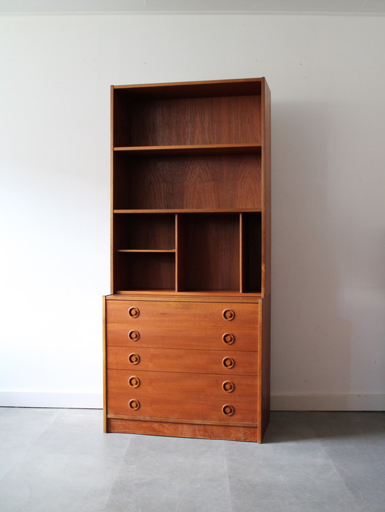 Image 1 of Vintage Deens modulair wandmeubel in teak