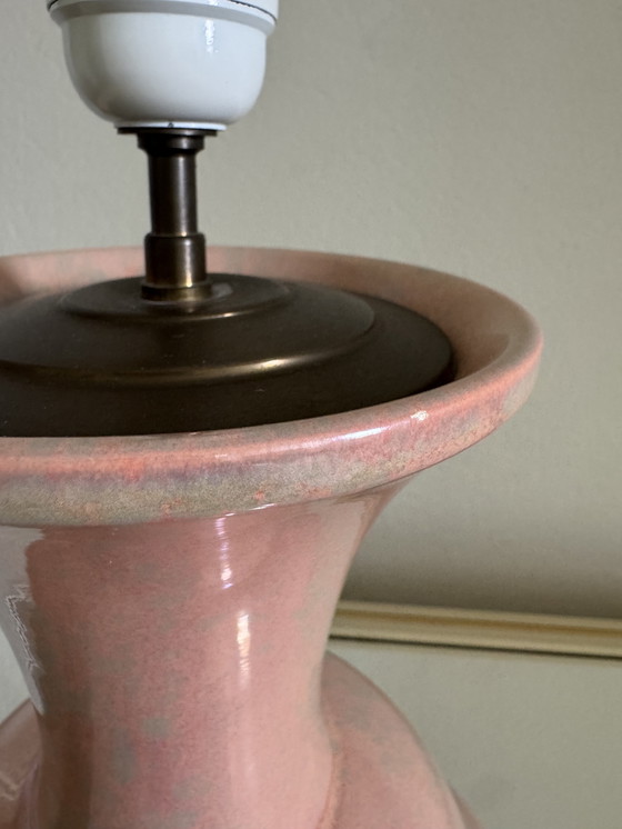 Image 1 of Charolles Irisée Roze Aardewerk Lamp jaren 80