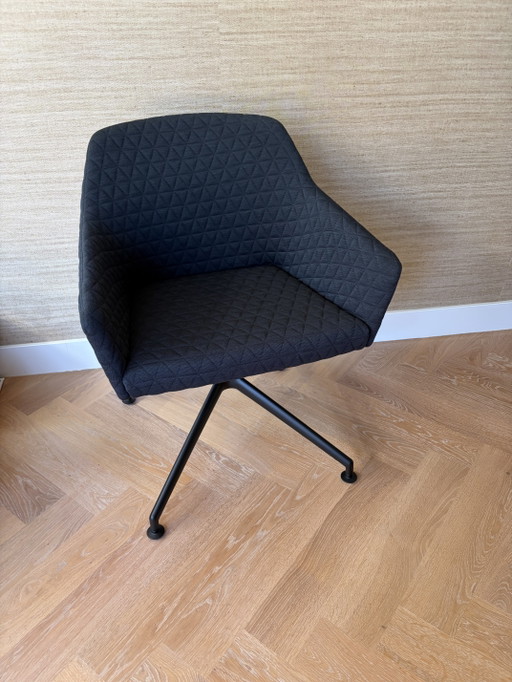 4 steli Arco Sketch Regular neri – eetkamerstoelen, Metal, Textile