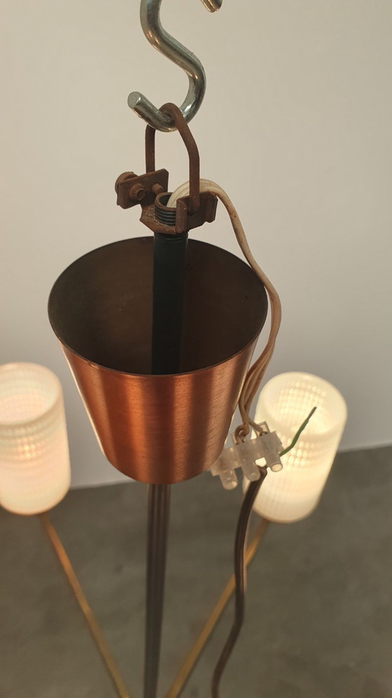 Lustre vintage en laiton et cuivre, style années 50, Arredoluce Murano – Copper, Glass (photo 18 of 20)