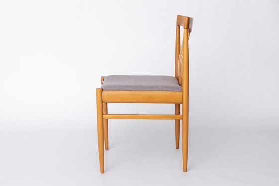 Image 1 of Set of 4 Vintage German Dining Chairs, 1960s, Beechwood Frame, Newly Upholstered in Light Blue Fabric, Mid-Century Modern