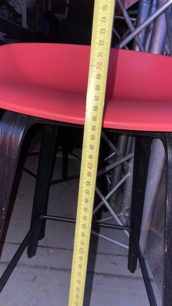 Image 1 of 2x HAY AAS32 Barkrukken - Rood/Zwart - 65 cm