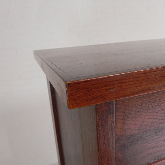 Image 1 of Armadio in rovere con serranda avvolgibile a 2 ante, alto 150 cm, anni '30.