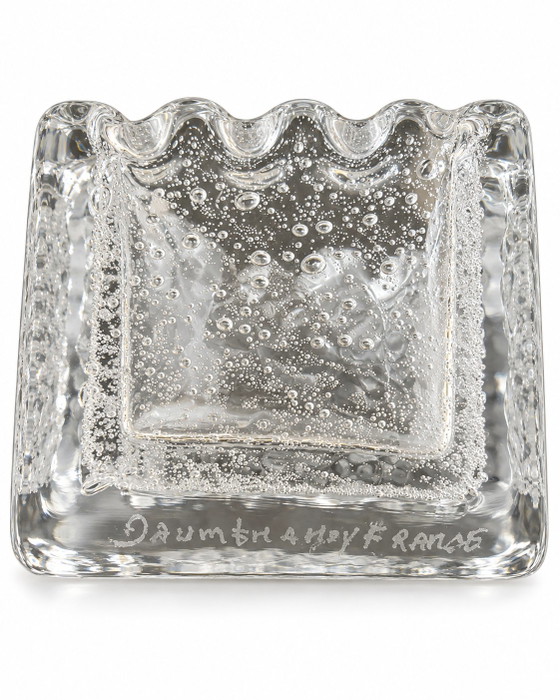 Daum Nancy Svuotatasche/Posacenere Quadrangolare in Vetro Spesso Bolle – Oggetti decorativi, Glass (photo 2 of 7)