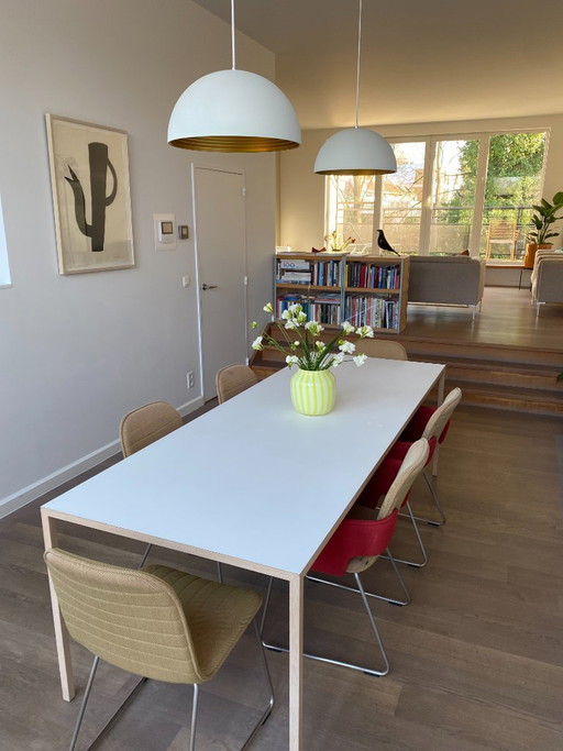 Arco Slim eettafel – Fenix wit blad – eiken onderstel – 240 cm