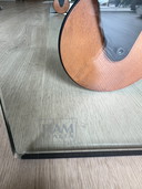 Table basse en verre Fiam Italia avec base mobile