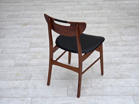 Image 1 of Set di 4 sedie da pranzo rivestite, design danese, anni '60.