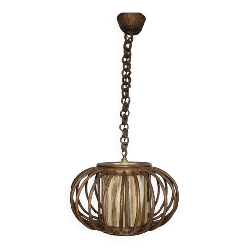 Rattan-Pendelleuchte, 1970