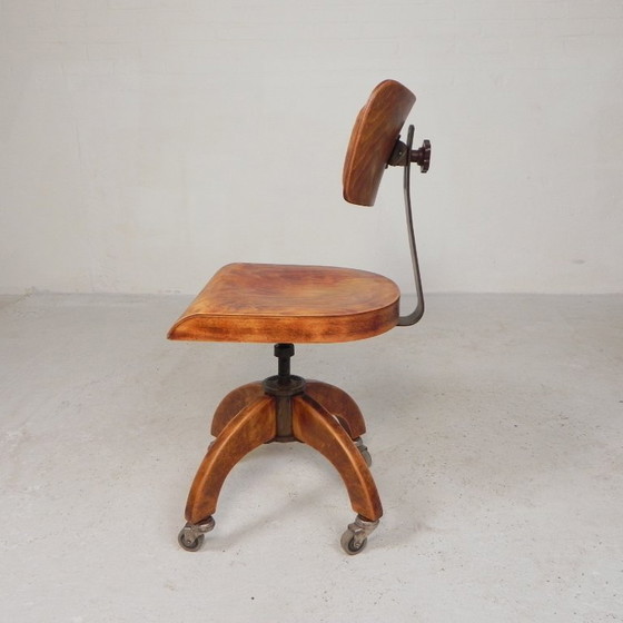 Sedia da ufficio Bauhaus, sedia da studio KRENZER, anni '30 – Sedie girevoli, Ghisa, Legno (photo 6 of 28)