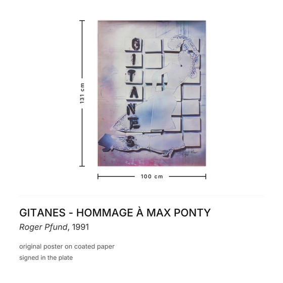 Gitanes – Hommage À Max Ponty Poster Roger Pfund 1991 – Paper (photo 3 of 5)
