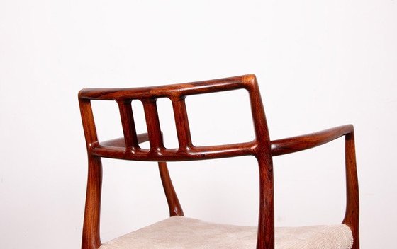 Image 1 of Fauteuil Danois en Palissandre et tissu, modèle 64 par Niels Otto Moller pour Moller’s Mobelfabrik 1960.