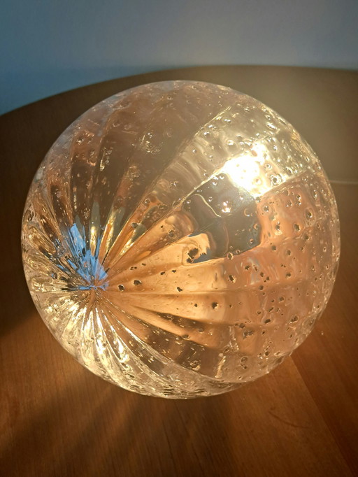 🟡 DORIA Pendant Light 🟡🔍 OPTIC Glass • Vintage 60s/70s • Brass • Bubble Glass