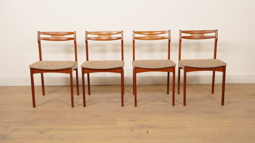 Juego de 4 sillas de comedor | Teca