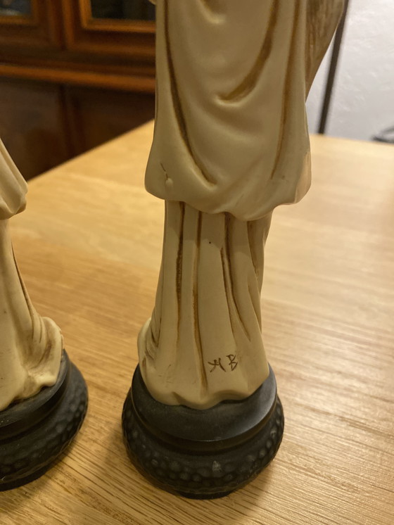 Image 1 of Chinese figurine pair Hanfu Tang Ming Dynasty