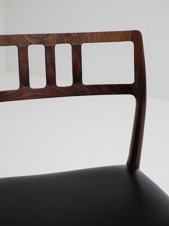 6x N.O. Møller Esszimmerstühle Modell 79 Palisander, Niels Otto Møller, Holz, Leder, Braun (Foto 4 von 15)