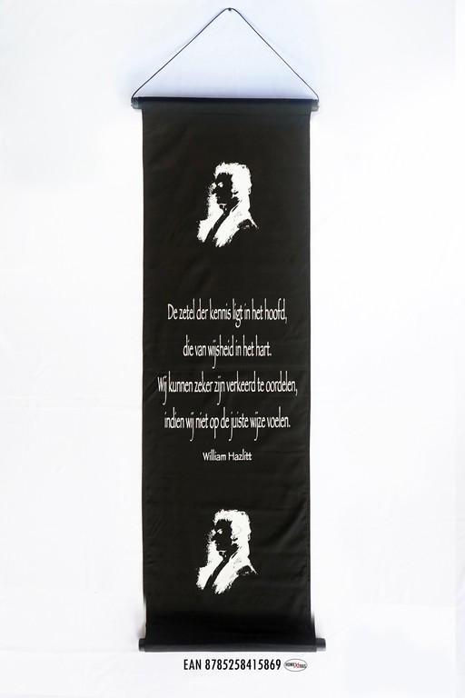 Een Unieke Wanddecoratie of Meditatiebanner, Met een Levensbeschouwelijke Uitspraak