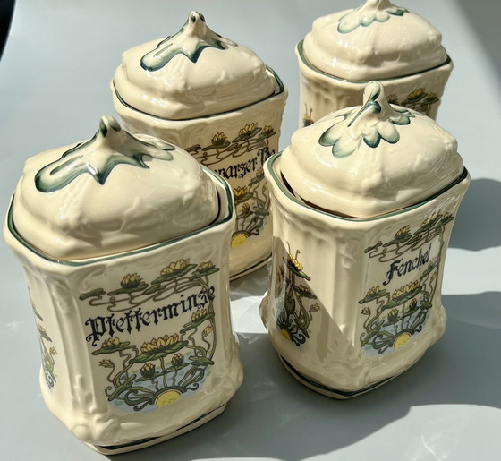 Image 1 of Heer - Tea container/box (4) - ceramic - hand-painted Germany - - 1960-1970