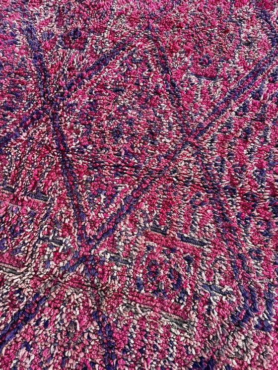Image 1 of Vintage Marokkaans Boujad wollen tapijt 220x350 cm - Handgeweven Berber tapijt