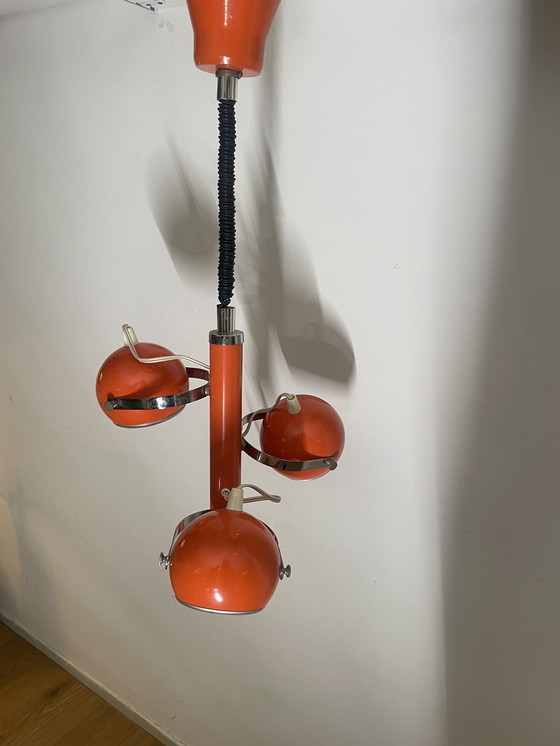 Image 1 of Suspension Herda « Œil » vintage – années 1970 – design futuriste orange