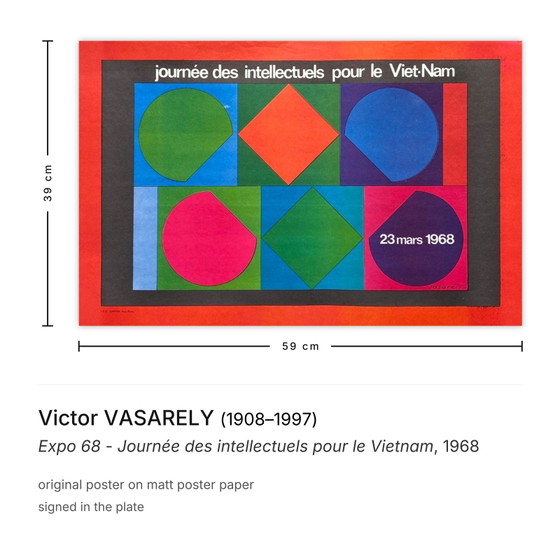 Victor Vasarely Poster Expo 68 - Dag van de Intellectuelen voor Vietnam – Paper (photo 3 of 5)