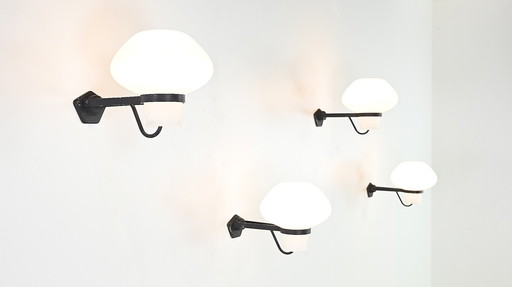 4X Erik Gunnar Asplund, “GA9” Wall Lights for ASEA, Sweden 1940s