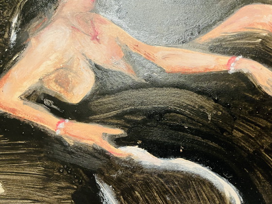 Image 1 of Signiertes und gerahmtes Gemälde Pastell und Tusche Porträt Frau "Diamant"