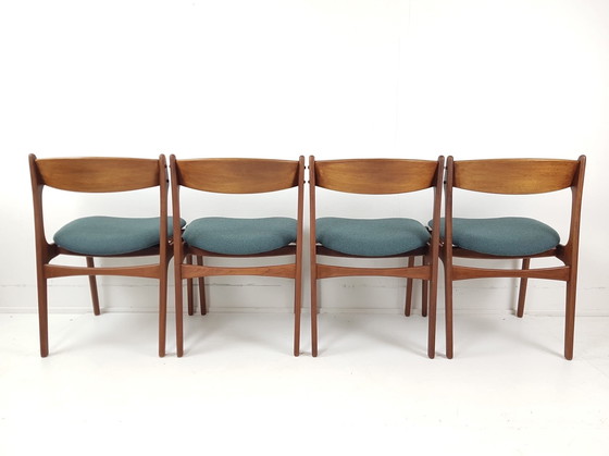 Image 1 of Sedie vintage Erik Buch modello 49 tessuto lana vergine De Ploeg