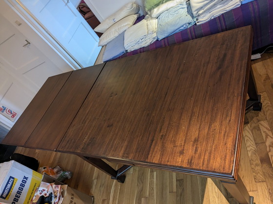 Image 1 of Art Nouveau Eettafel. Aan Beide Zijden 2X Uittrekbaar. Lengte Is 130 Cm + Naar Wens 1 Tot Max 4X 55Cm Uittrekbaar.