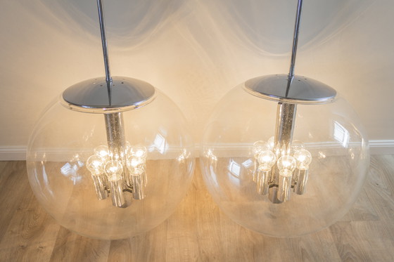 Image 1 of 1 of 2 XXL Glashütte Limburg pendant lamp - model 4105 - 1970s vintage