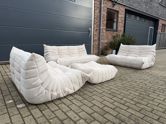Image 1 of Ligne Roset Togo 2x 2-seater and 1x 3-seater in Beige Corduroy