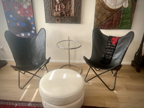 Image 1 of Sedia a farfalla in pelle nera