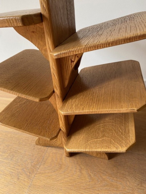 Lectuur rek Brutalist eiken Mid Century