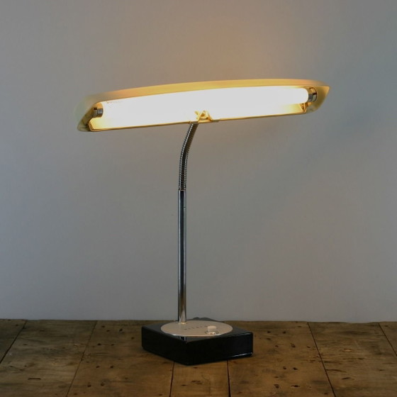 Image 1 of Lampada da scrivania vintage Hitachi Moonlight modello 506 | Design giapponese dell'era spaziale | Anni '70