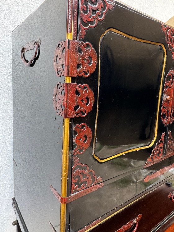 Tansu japonais bois laqué début 20ème – Objets déco (photo 8 of 15)