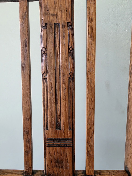 Image 1 of Art-Deco-Eichenstühle mit Korbsitzen, 2er-Set