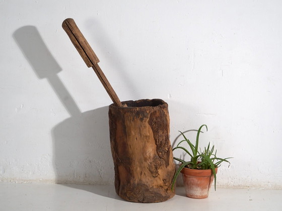 Large antique wabi-sabi style mortar and pestle (c.1920) #78 – Decorative Objects (photo 39 of 40)