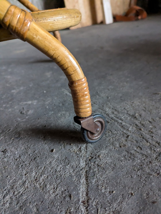 Image 1 of Vintage rattan serving trolley 1970