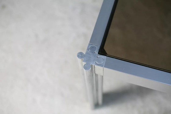 Image 1 of Tavolino da caffè in acciaio e vetro fumé, Mobili