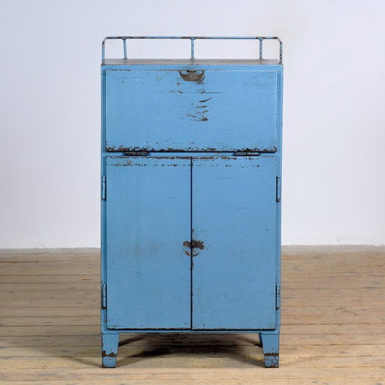 Image 1 of Piccolo mobile industriale in ferro con quattro cassetti, anni '70