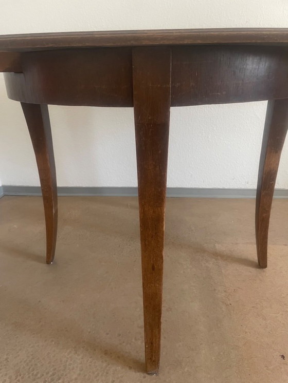 Image 1 of Tavolo Art Déco con una forma elegante e meravigliosamente curva per l'estensione